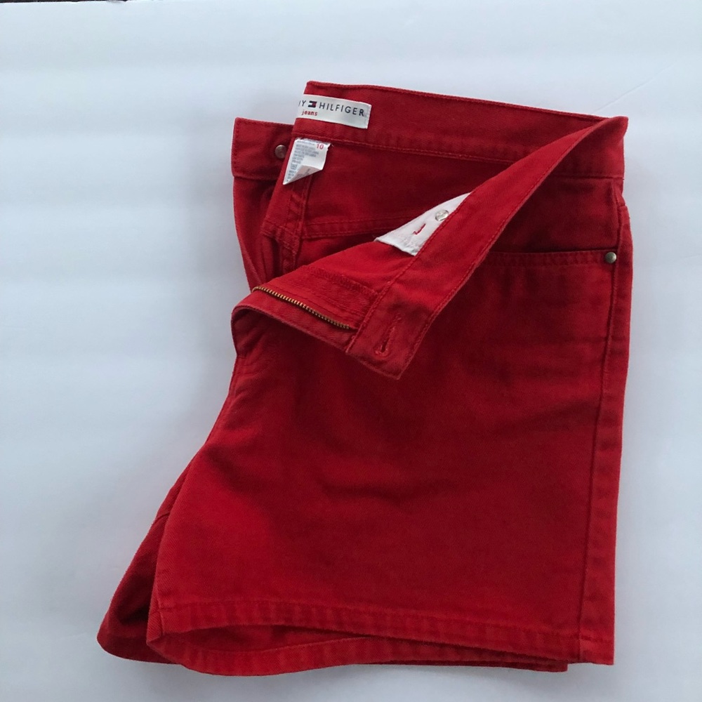 Tommy Hilfiger Red Jean Shorts